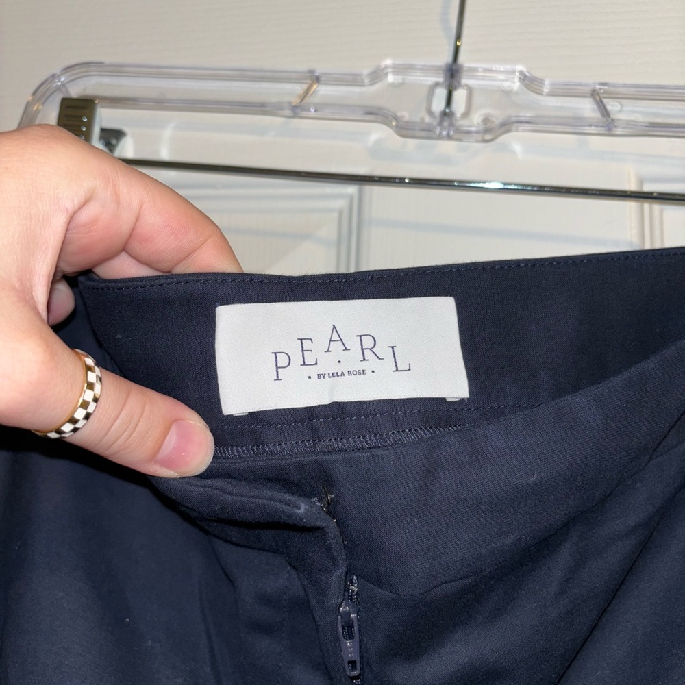 Designer Navy Blue Dress Pants - Picture 3 of 8